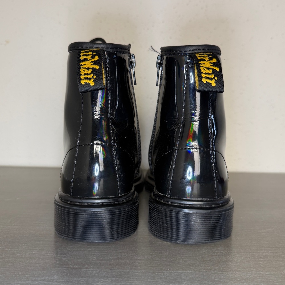 Dr. Martens 1460 J Patent Iridiscent Black Boots Junior Size 4 US Men 5 US Women - Picture 6 of 8
